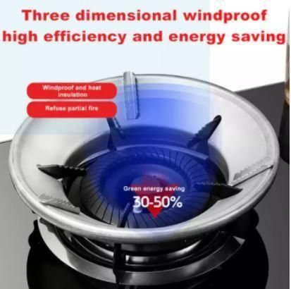 Gas Stove Cover Disk-Windshield Bracket Gas Stove Energy Saving Cover Disk Fire Reflection Windproof Stand(Pack of 1)